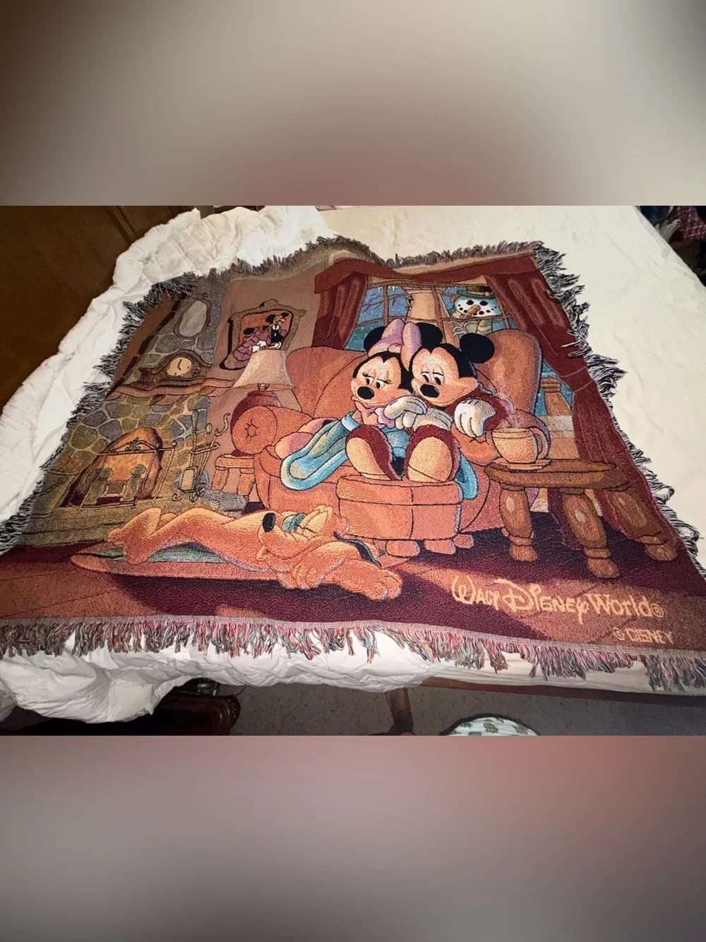 Walt Disney World Mickey & Minnie Cozy Throw Blanket